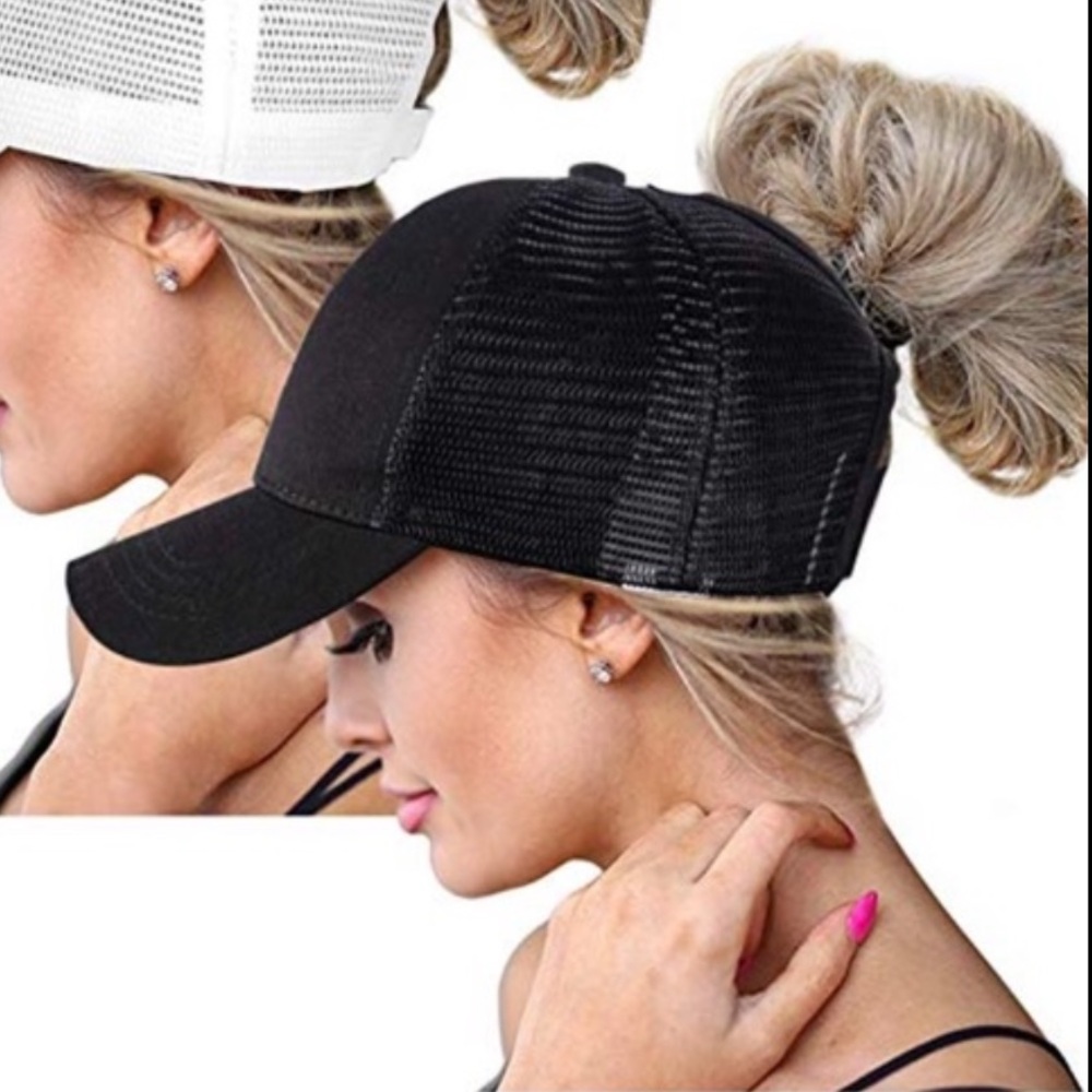 NEW• Becca Black Ponytail Lift Baseball Cap
